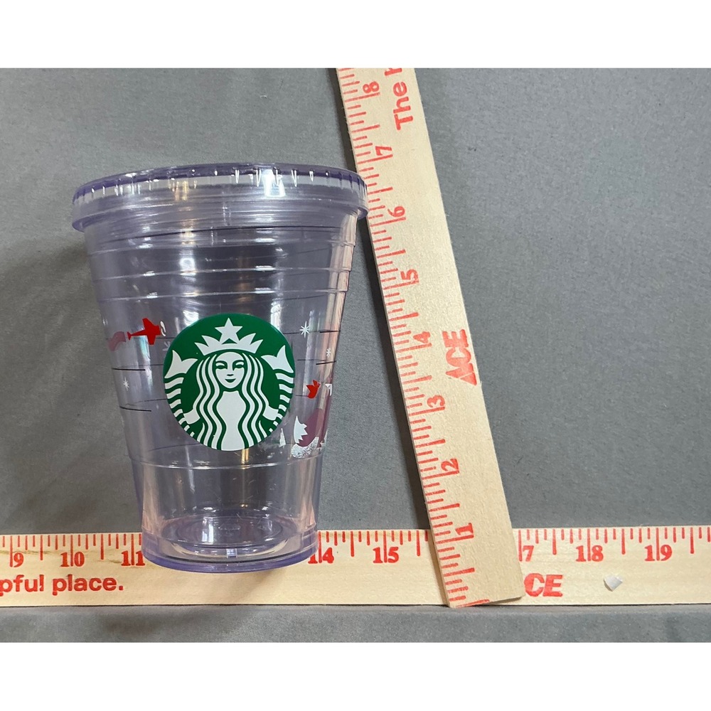 Starbucks Purple Winter Fox Woodland Reusable Cold Cup Tumbler 12oz Lid